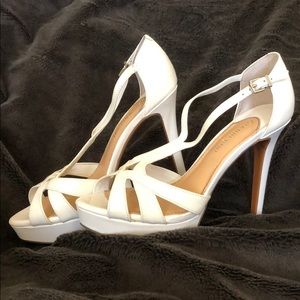 White Strappy Gianni Bini Heels